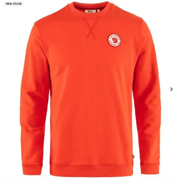 Fjallraven 1960 Logo Badge Sweatshirt orange size Medium NWT Sample - Picture 1 of 1
